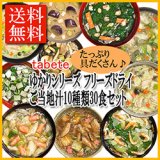 【送料無料】フリーズドライ tabete ゆかりのシリーズ 具だくさん ご当地 郷土汁 10種類30食セット