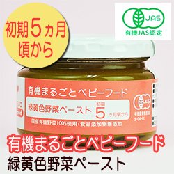 有機まるごとベビーフード 緑黄色野菜ペースト 100ｇ 初期５か月頃から